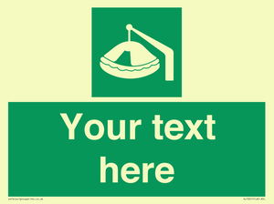 Custom sign Safe condition Davit-launched liferaft